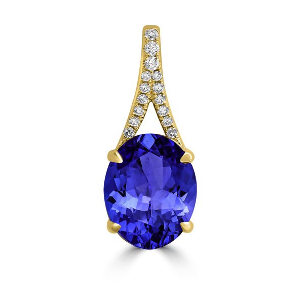 4.9ct Oval Tanzanite Pendant with 0.12 cttw Diamond