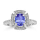 1ct Oval Tanzanite Ring with 0.27 cttw Diamond