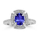 1ct Oval Tanzanite Ring with 0.27 cttw Diamond