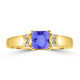 0.64ct Cushion Tanzanite Ring with 0.06 cttw Diamond