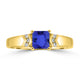 0.64ct Cushion Tanzanite Ring with 0.06 cttw Diamond