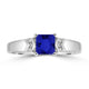 0.64ct Cushion Tanzanite Ring with 0.06 cttw Diamond