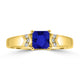 0.64ct Cushion Tanzanite Ring with 0.06 cttw Diamond