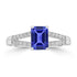 1.05ct Emerald Cut Tanzanite Ring with 0.18 cttw Diamond