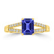 1.05ct Emerald Cut Tanzanite Ring with 0.18 cttw Diamond