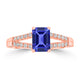 1.05ct Emerald Cut Tanzanite Ring with 0.18 cttw Diamond