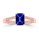 1.05ct Emerald Cut Tanzanite Ring with 0.18 cttw Diamond