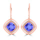 9.4ct Cushion Tanzanite Earring with 0.31 cttw Diamond