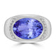 6.25ct Oval Tanzanite Men's Ring with 0.12 cttw Diamond