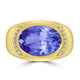 6.25ct Oval Tanzanite Men's Ring with 0.12 cttw Diamond