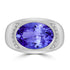 6.25ct Oval Tanzanite Men's Ring with 0.12 cttw Diamond