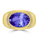 6.25ct Oval Tanzanite Men's Ring with 0.12 cttw Diamond