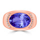 6.25ct Oval Tanzanite Men's Ring with 0.12 cttw Diamond
