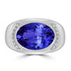 6.25ct Oval Tanzanite Men's Ring with 0.12 cttw Diamond