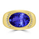 6.25ct Oval Tanzanite Men's Ring with 0.12 cttw Diamond