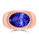 6.25ct Oval Tanzanite Men's Ring with 0.12 cttw Diamond