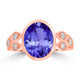 3.9ct Oval Tanzanite Ring with 0.24 cttw Diamond