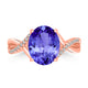 3.25ct Oval Tanzanite Ring with 0.1 cttw Diamond