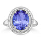 3.9ct Oval Tanzanite Ring with 0.12 cttw Diamond