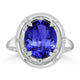 3.9ct Oval Tanzanite Ring with 0.12 cttw Diamond