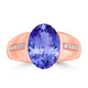 6.25ct Oval Tanzanite Ring with 0.15 cttw Diamond