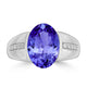 6.25ct Oval Tanzanite Ring with 0.15 cttw Diamond