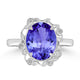 3.9ct Oval Tanzanite Ring with 1.3 cttw Diamond