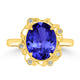 3.9ct Oval Tanzanite Ring with 1.3 cttw Diamond