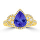 2.25ct Pear Tanzanite Ring with 0.35 cttw Diamond