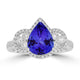 2.25ct Pear Tanzanite Ring with 0.35 cttw Diamond