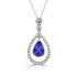 2.05ct Pear Tanzanite Pendant with 0.51 cttw Diamond