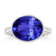 5ct Oval Tanzanite Ring with 0.42 cttw Diamond