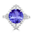 5ct Round Tanzanite Ring with 0.07 cttw Diamond