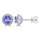1.4ct Round Tanzanite Earring with 0.179 cttw Diamond