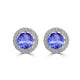 1.4ct Round Tanzanite Earring with 0.179 cttw Diamond