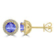 1.4ct Round Tanzanite Earring with 0.179 cttw Diamond
