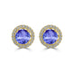 1.4ct Round Tanzanite Earring with 0.179 cttw Diamond