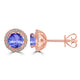 1.4ct Round Tanzanite Earring with 0.179 cttw Diamond