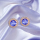 1.4ct Round Tanzanite Earring with 0.179 cttw Diamond
