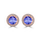 1.4ct Round Tanzanite Earring with 0.179 cttw Diamond