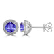 1.4ct Round Tanzanite Earring with 0.179 cttw Diamond