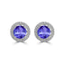 1.4ct Round Tanzanite Earring with 0.179 cttw Diamond