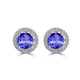 1.4ct Round Tanzanite Earring with 0.179 cttw Diamond