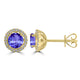 1.4ct Round Tanzanite Earring with 0.179 cttw Diamond