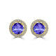 1.4ct Round Tanzanite Earring with 0.179 cttw Diamond