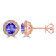 1.4ct Round Tanzanite Earring with 0.179 cttw Diamond