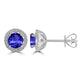 1.4ct Round Tanzanite Earring with 0.179 cttw Diamond