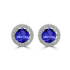 1.4ct Round Tanzanite Earring with 0.179 cttw Diamond