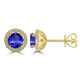 1.4ct Round Tanzanite Earring with 0.179 cttw Diamond