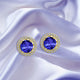 1.4ct Round Tanzanite Earring with 0.179 cttw Diamond
